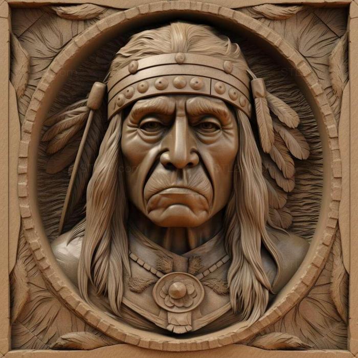 Characters (Native american 1, HERO_3853) 3D models for cnc